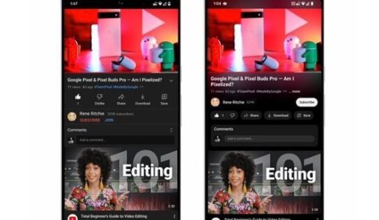 El rediseño de YouTube incorpora las funciones modo ambiente y pellizcar para hacer zoom